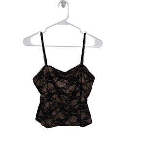 Shein Lace Camisole Tank Top in Black - Size‎ Small